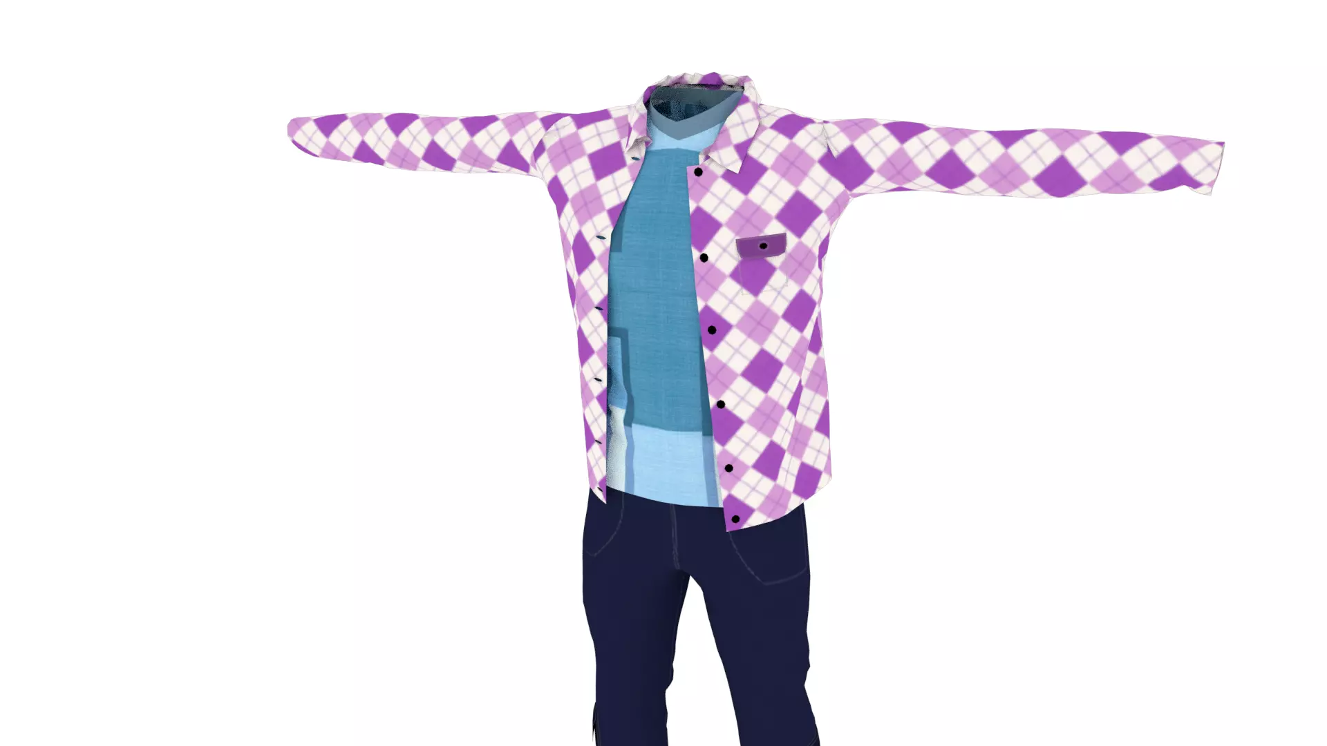 Clothing Low-poly 3D model_0