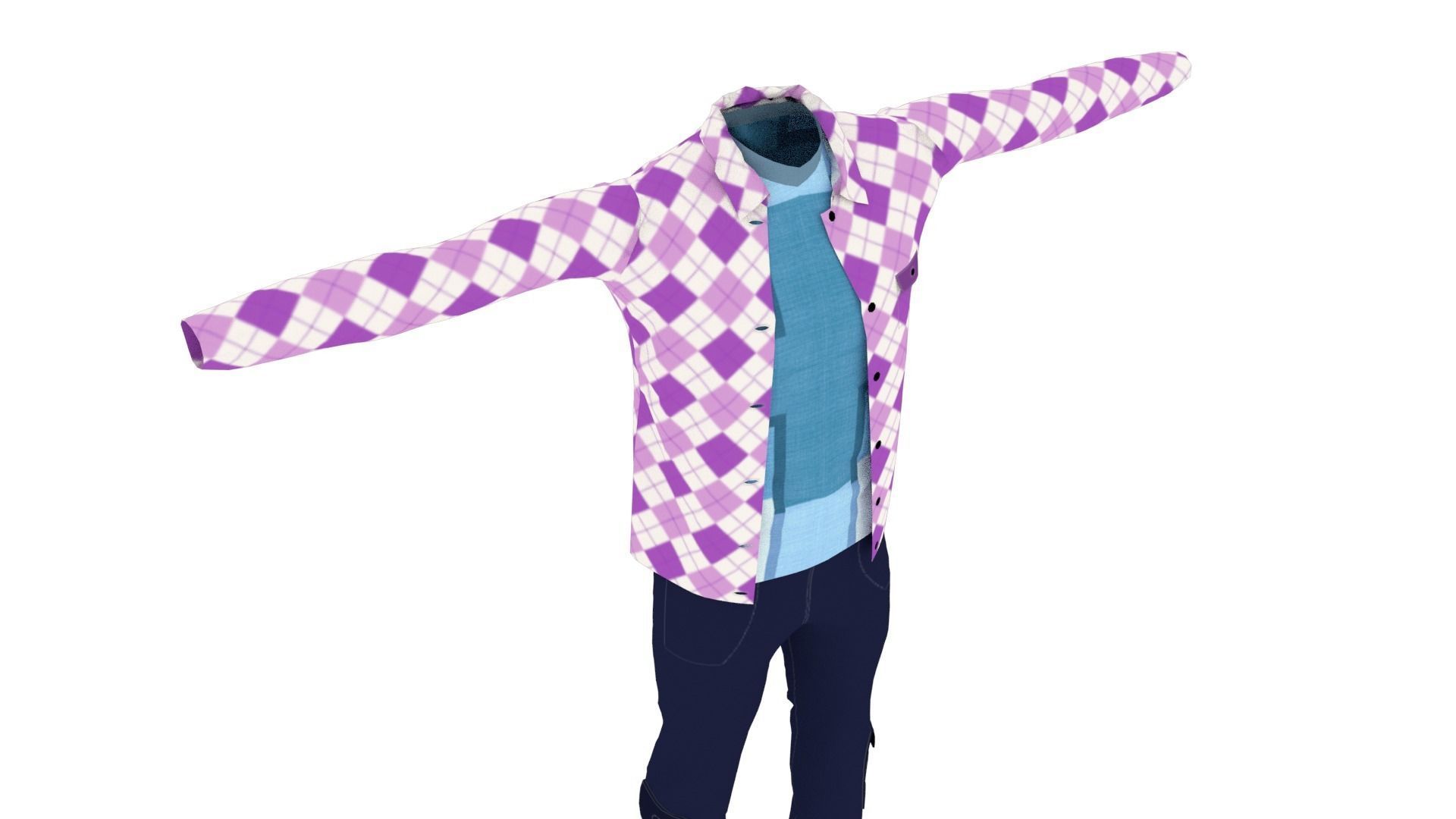 Clothing Low-poly 3D model_4