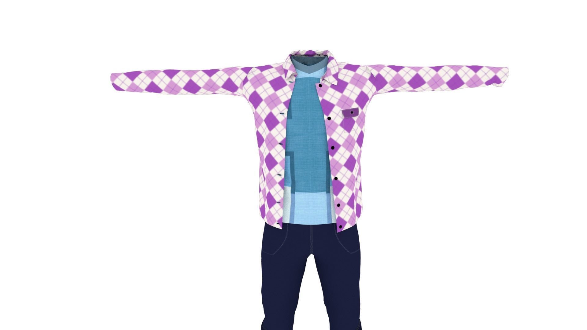 Clothing Low-poly 3D model_2