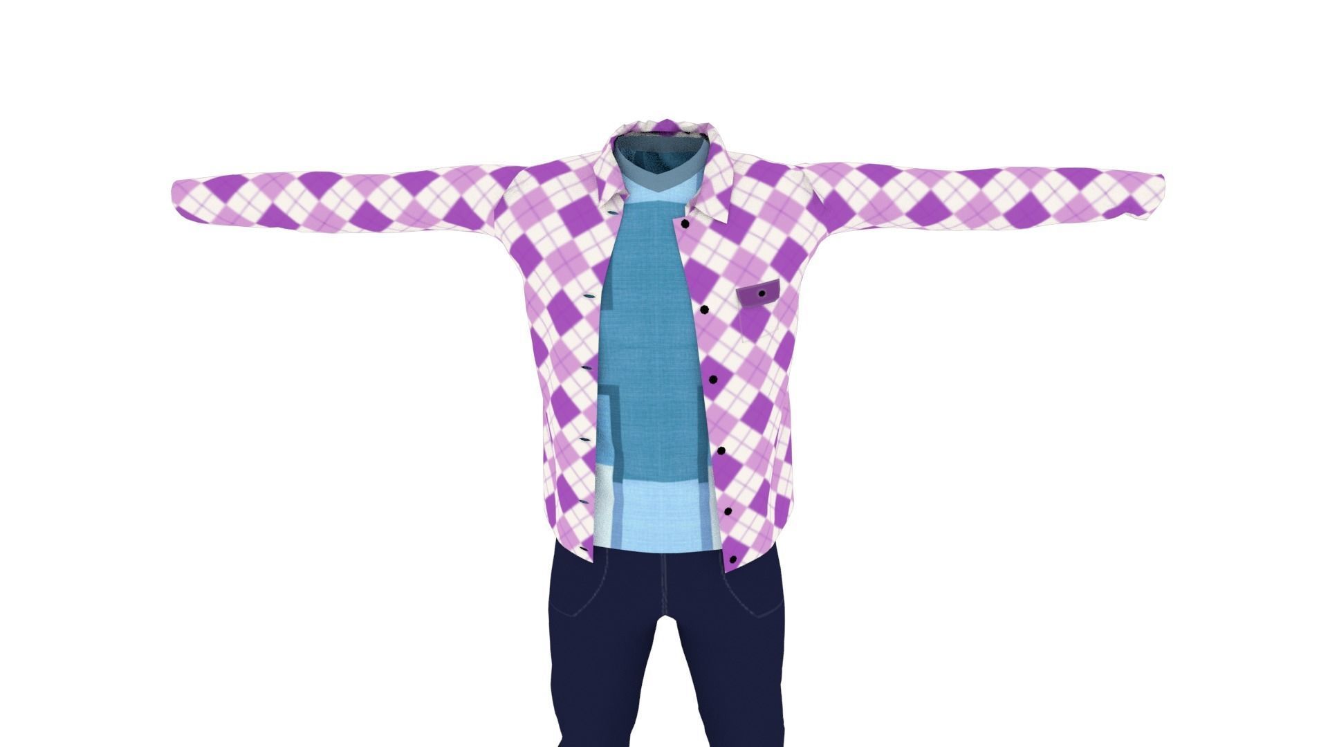 Clothing Low-poly 3D model_5