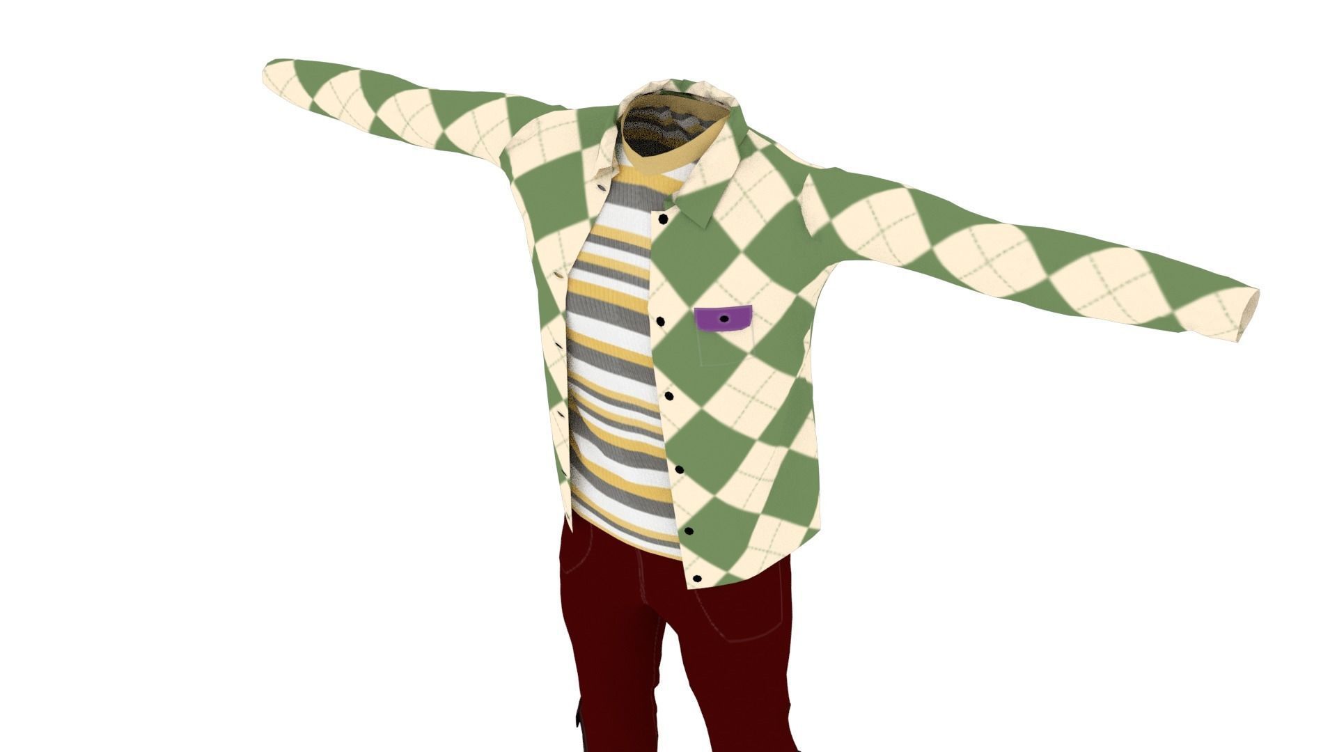 Clothing Low-poly 3D model_4
