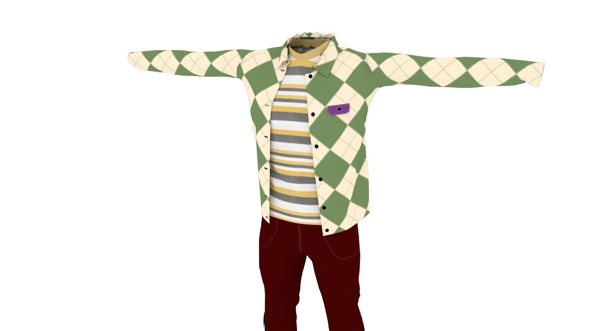 Clothing Low-poly 3D model_2