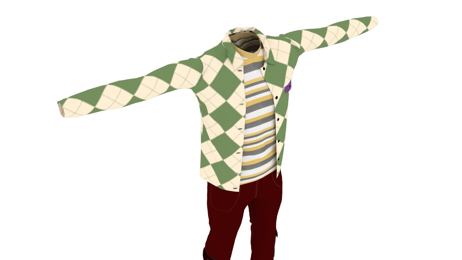 Clothing Low-poly 3D model_5