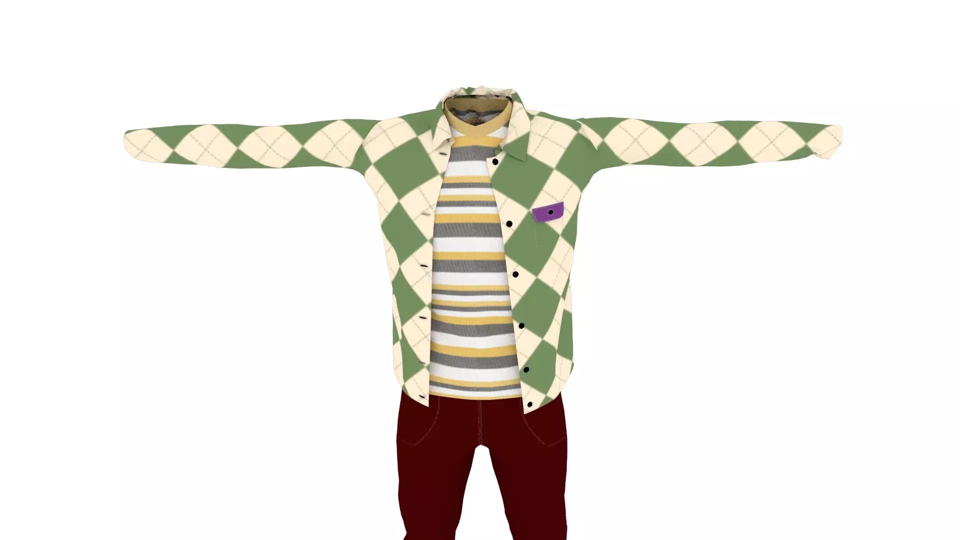 Clothing Low-poly 3D model_0
