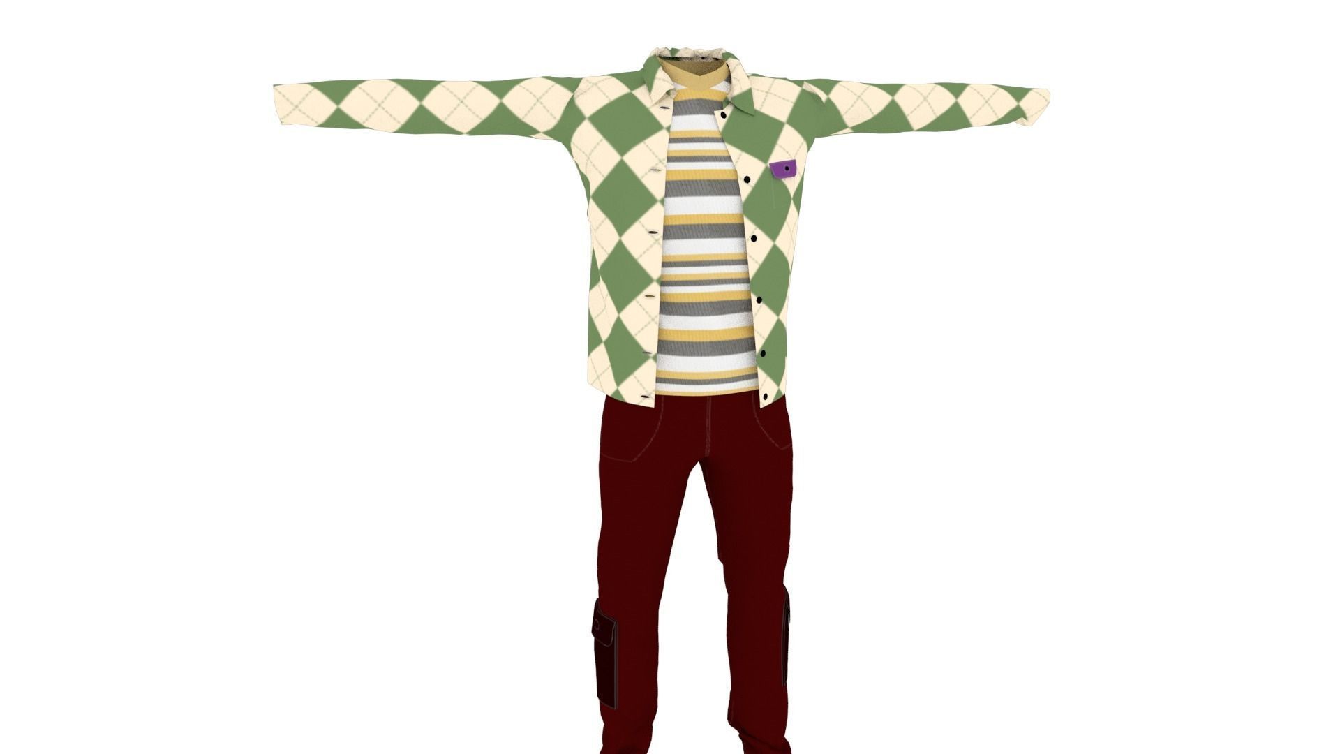 Clothing Low-poly 3D model_1