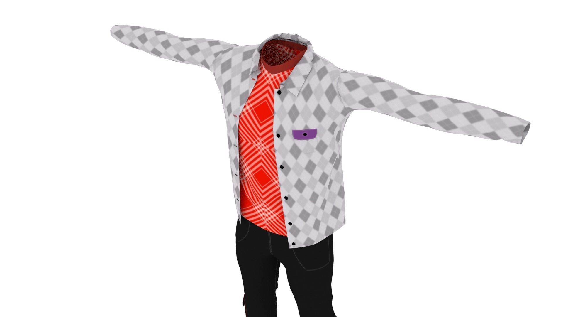 Clothing Low-poly 3D model_3