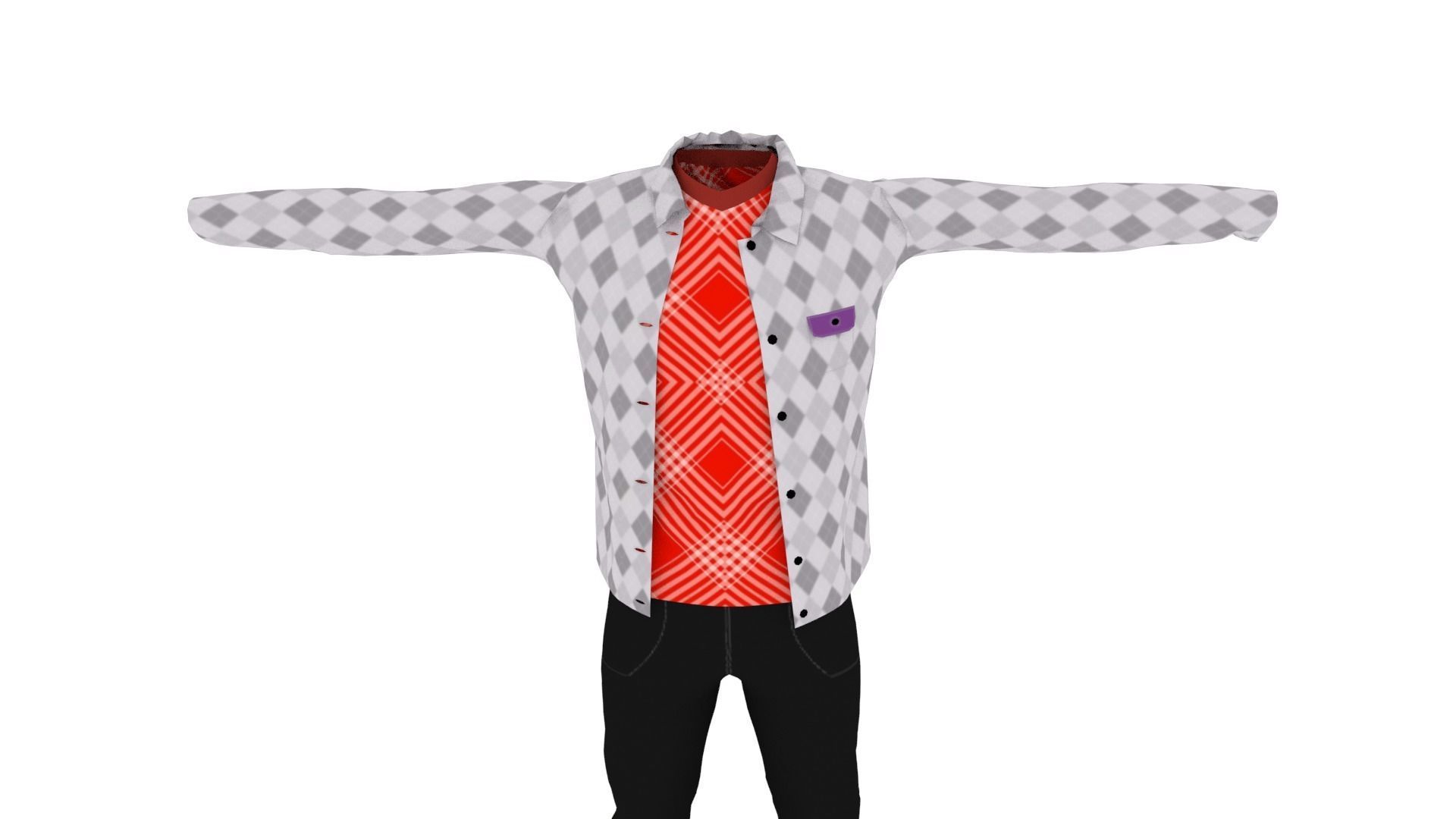 Clothing Low-poly 3D model_5