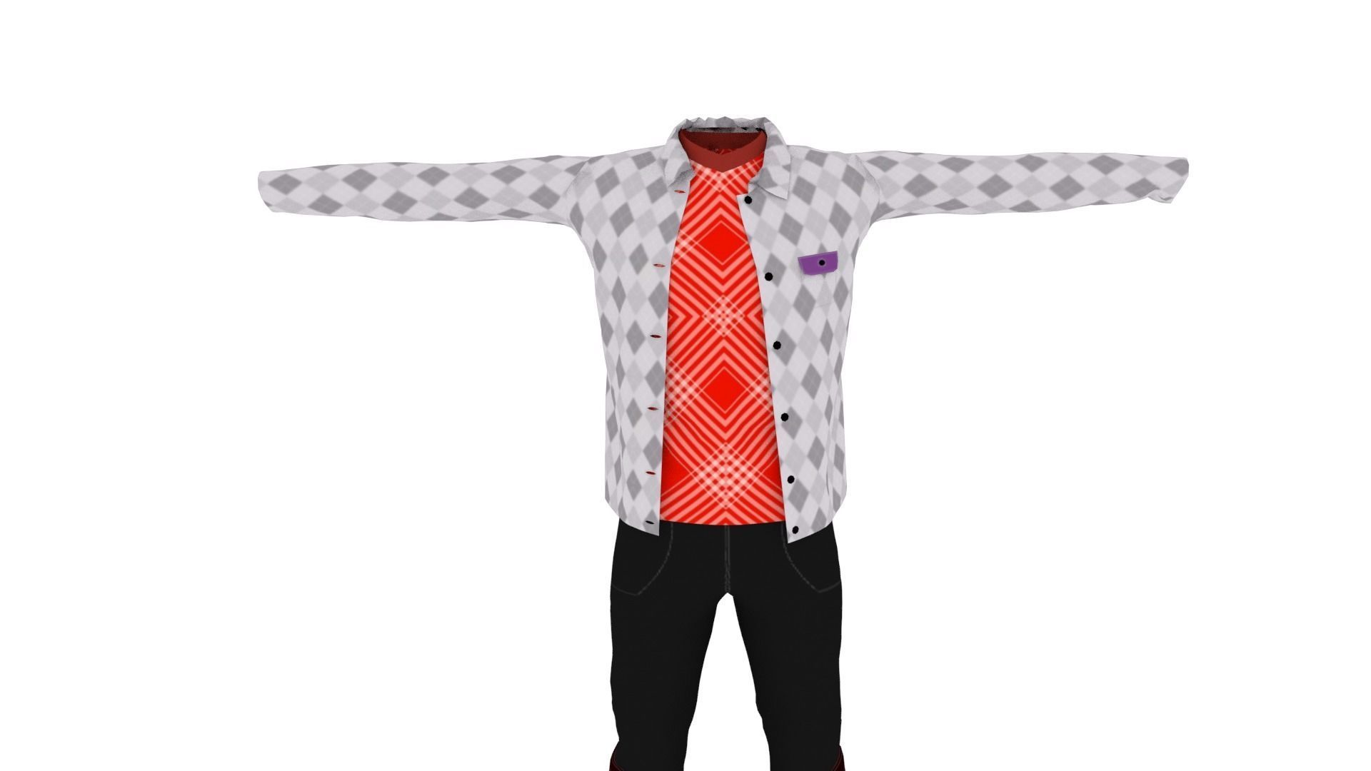 Clothing Low-poly 3D model_2