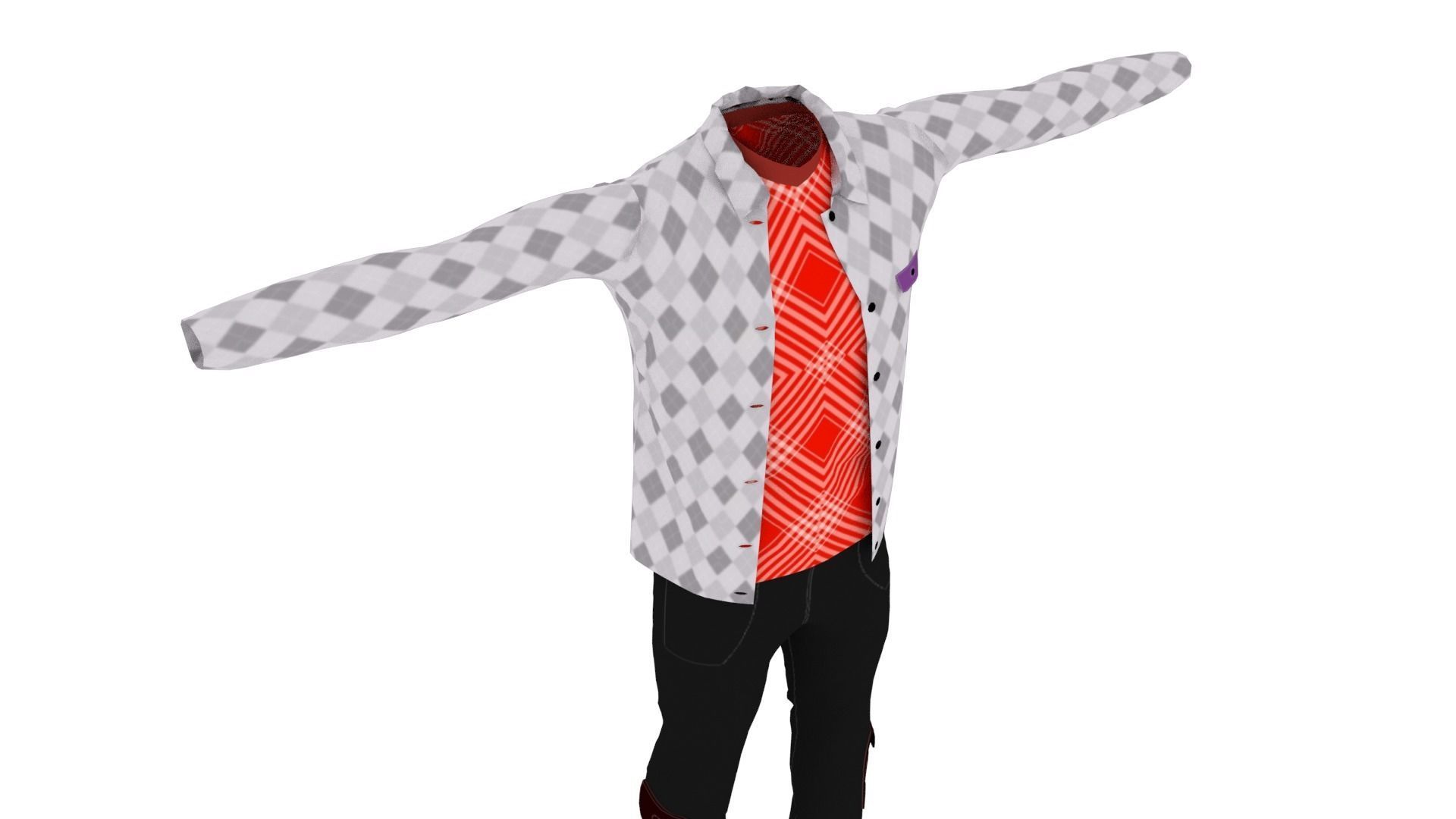 Clothing Low-poly 3D model_4