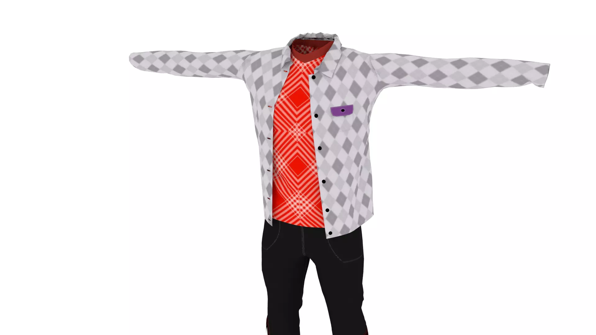 Clothing Low-poly 3D model_0