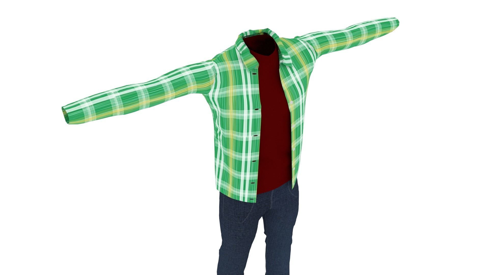 Clothing Low-poly 3D model_5
