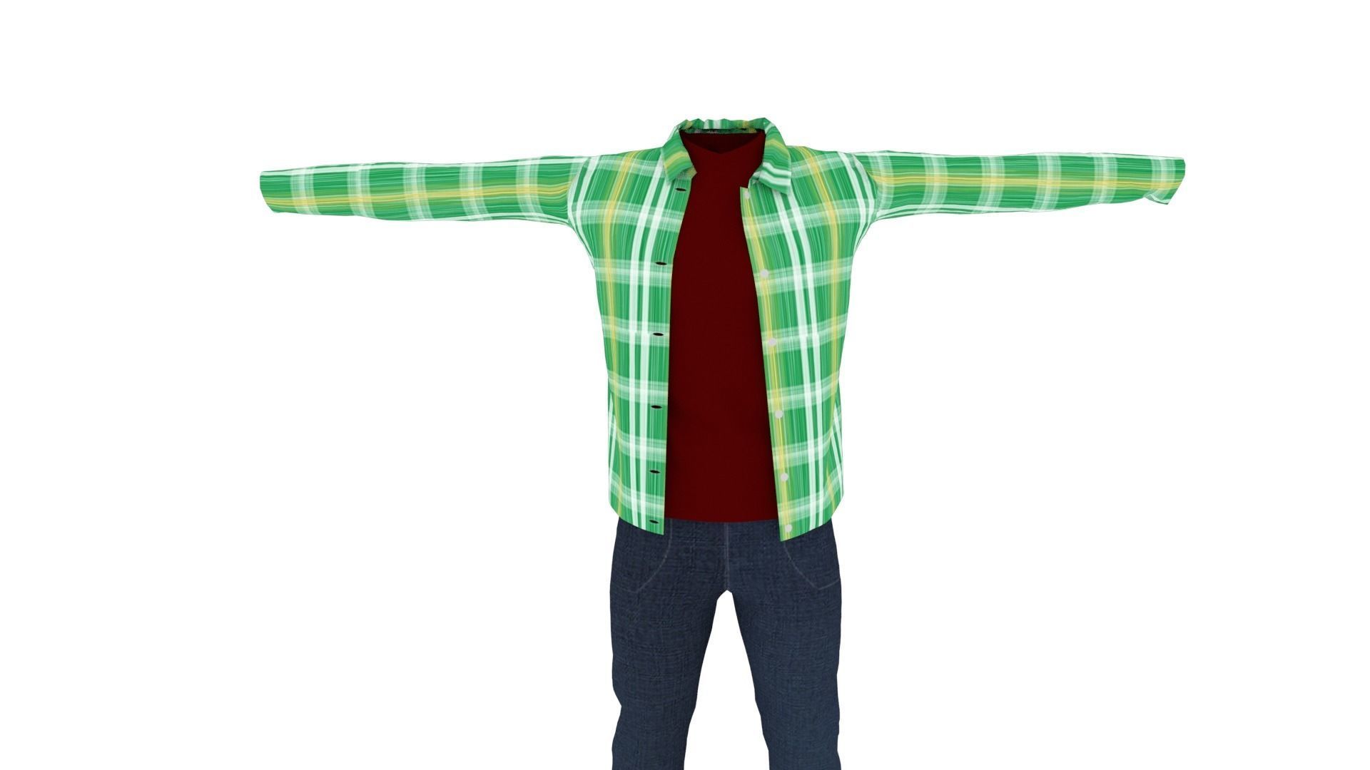 Clothing Low-poly 3D model_3