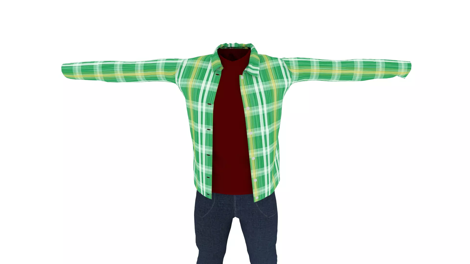 Clothing Low-poly 3D model_0
