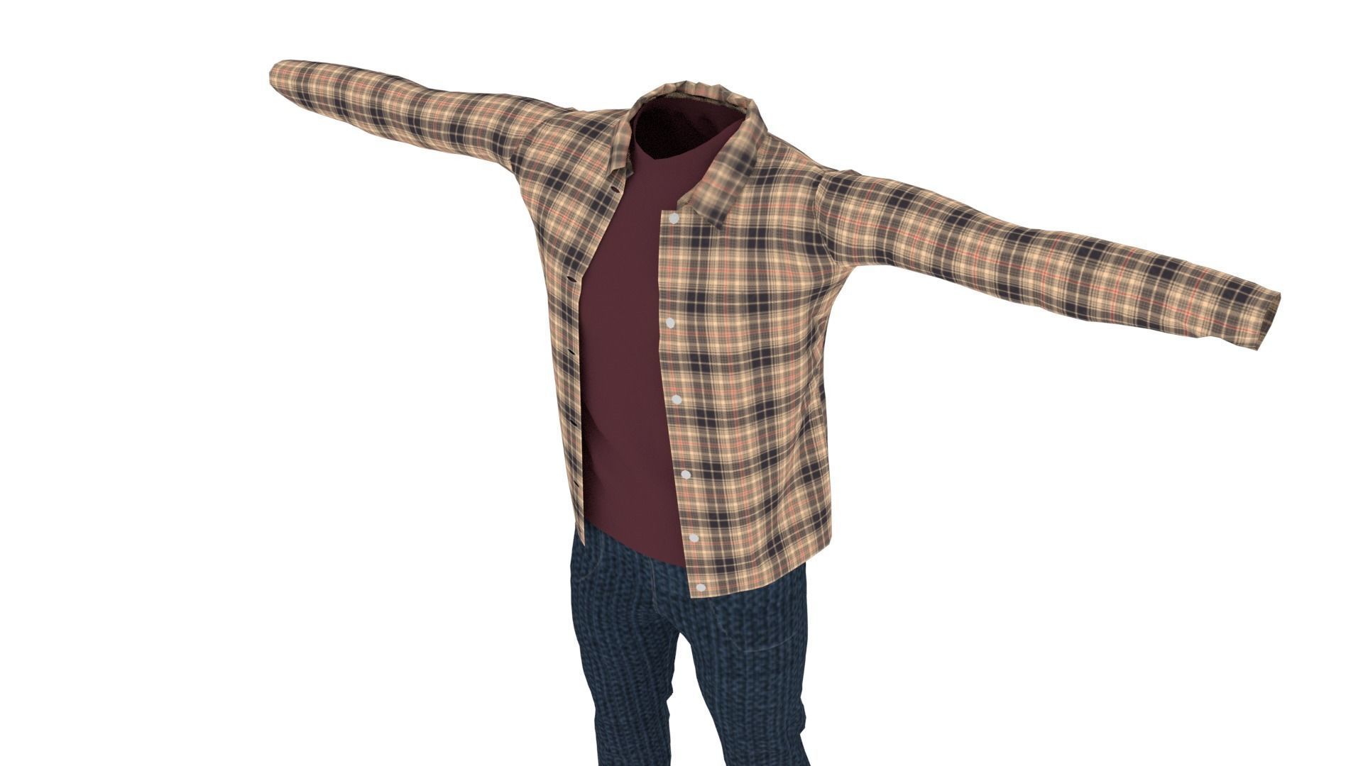 Clothing Low-poly 3D model_4