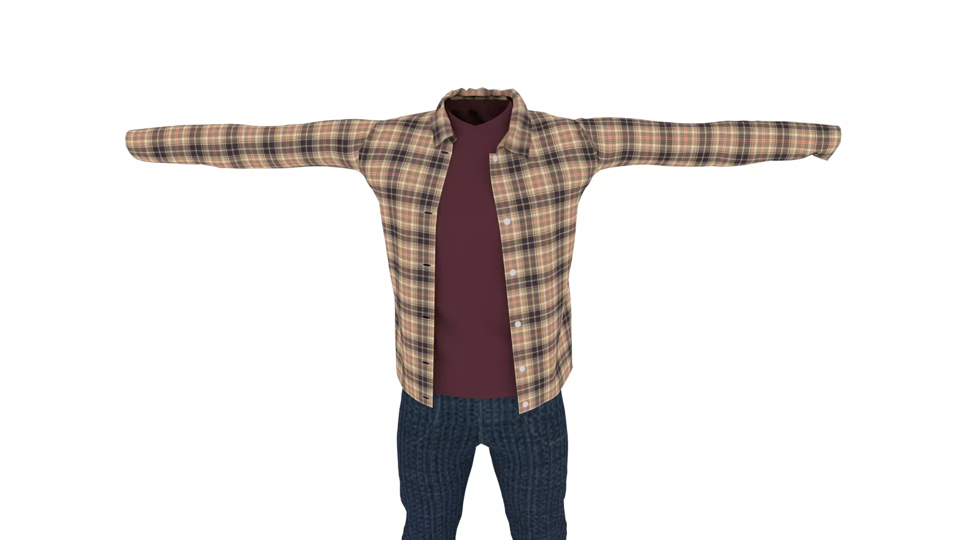 Clothing Low-poly 3D model_0