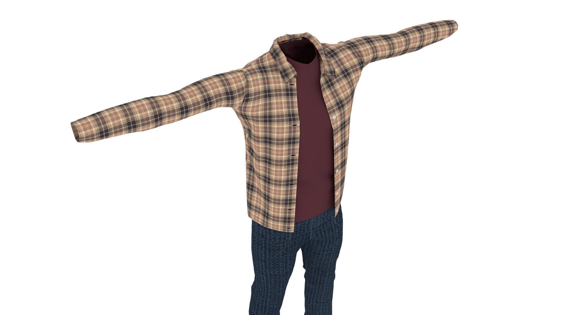 Clothing Low-poly 3D model_5