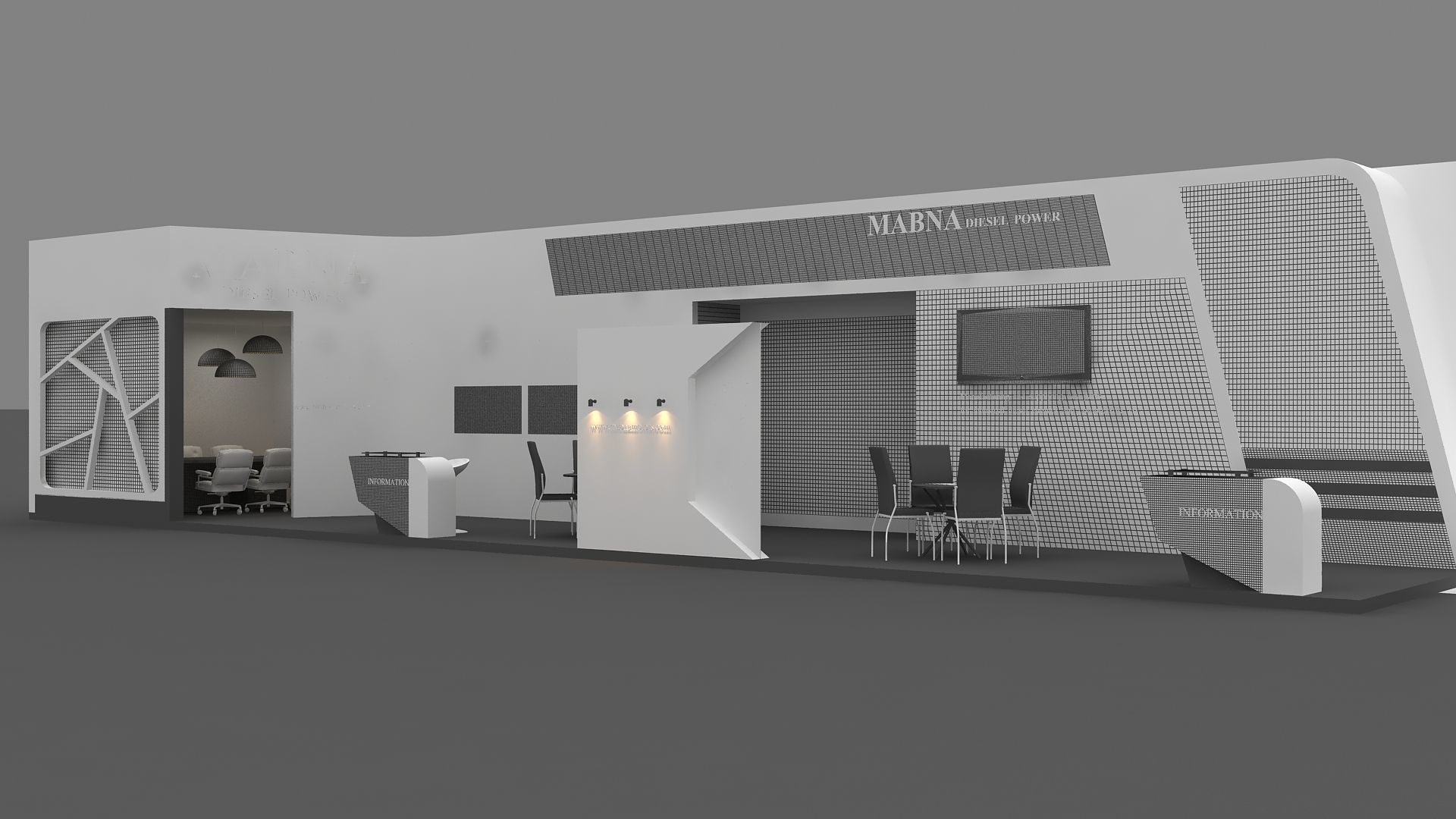 3D Exhibition Design Low-poly 3D model_13