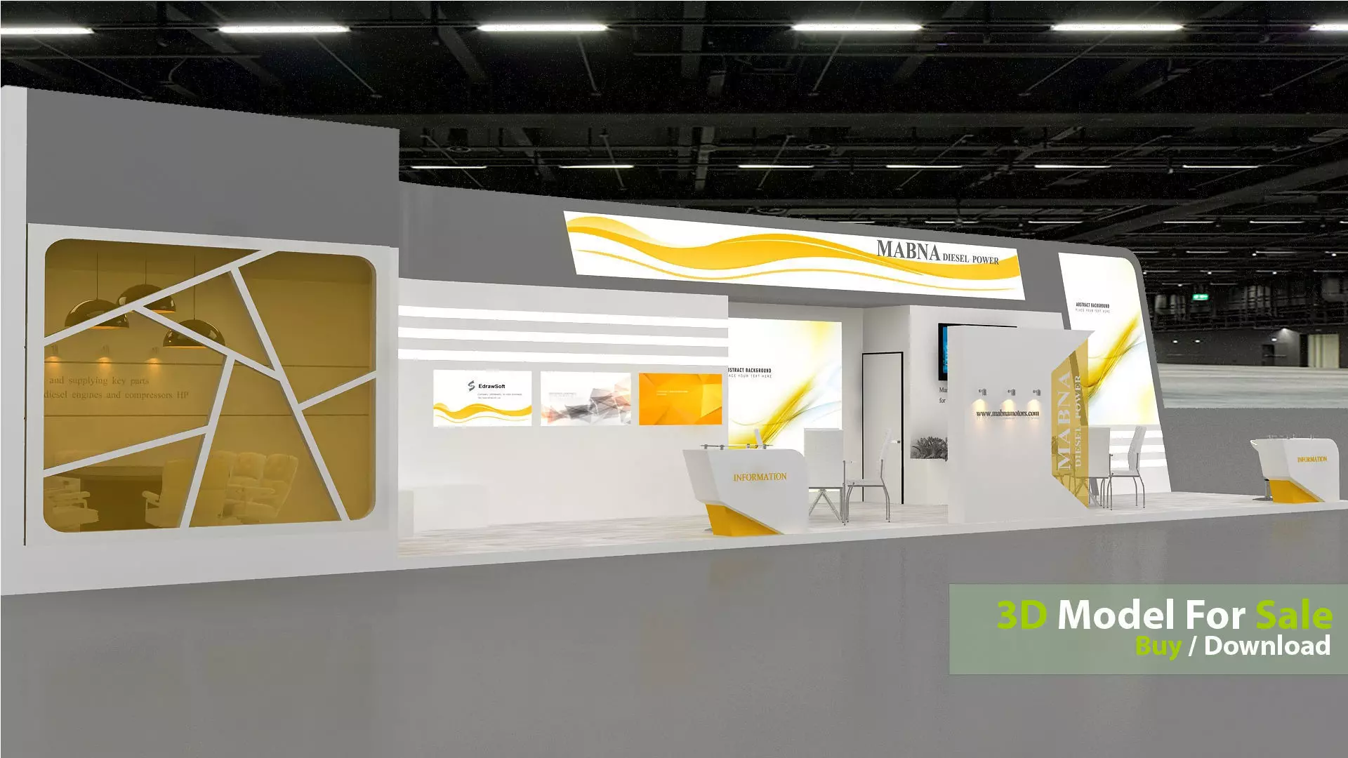 3D Exhibition Design Low-poly 3D model_2