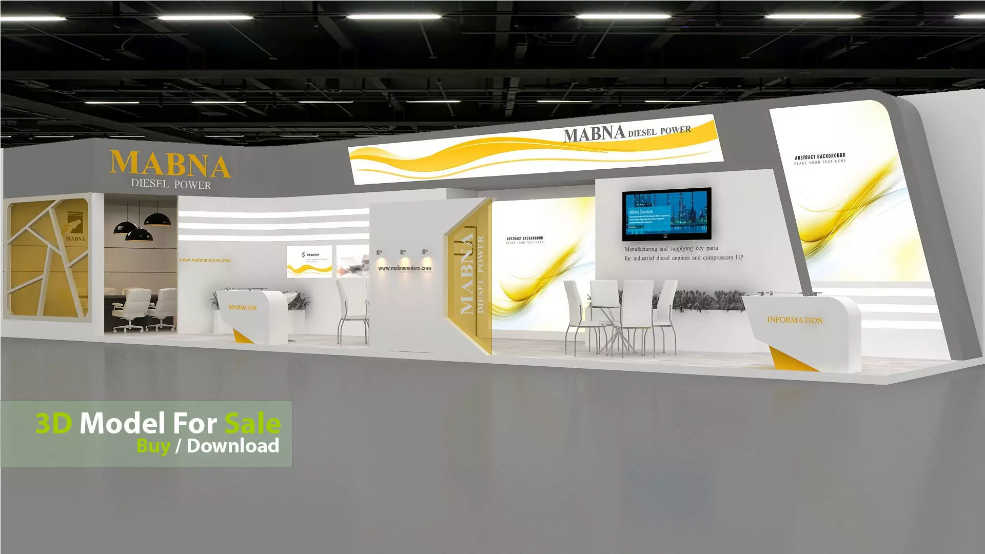 3D Exhibition Design Low-poly 3D model_1