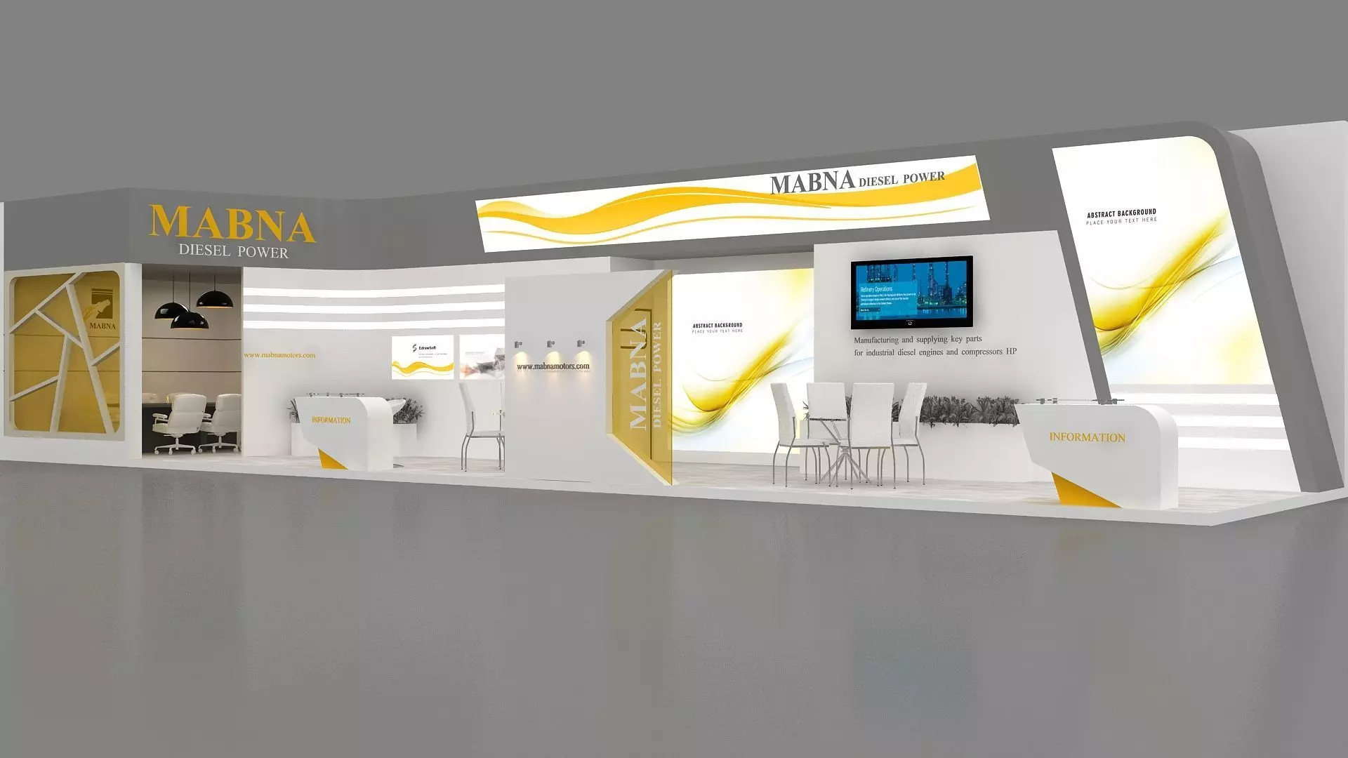 3D Exhibition Design Low-poly 3D model_3