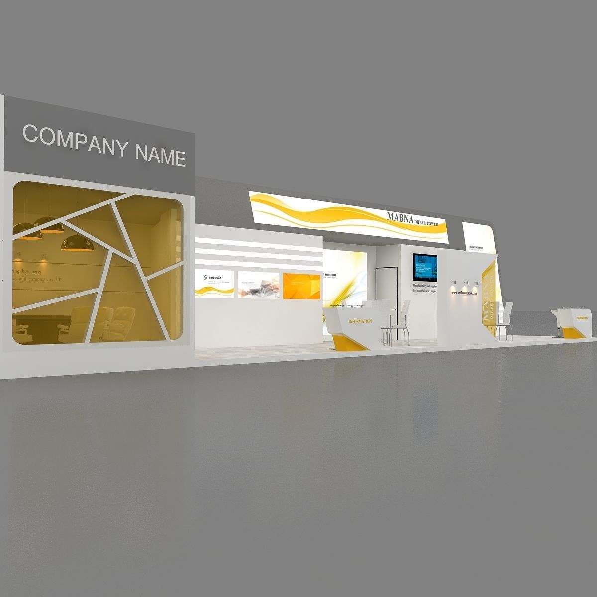 3D Exhibition Design Low-poly 3D model_11