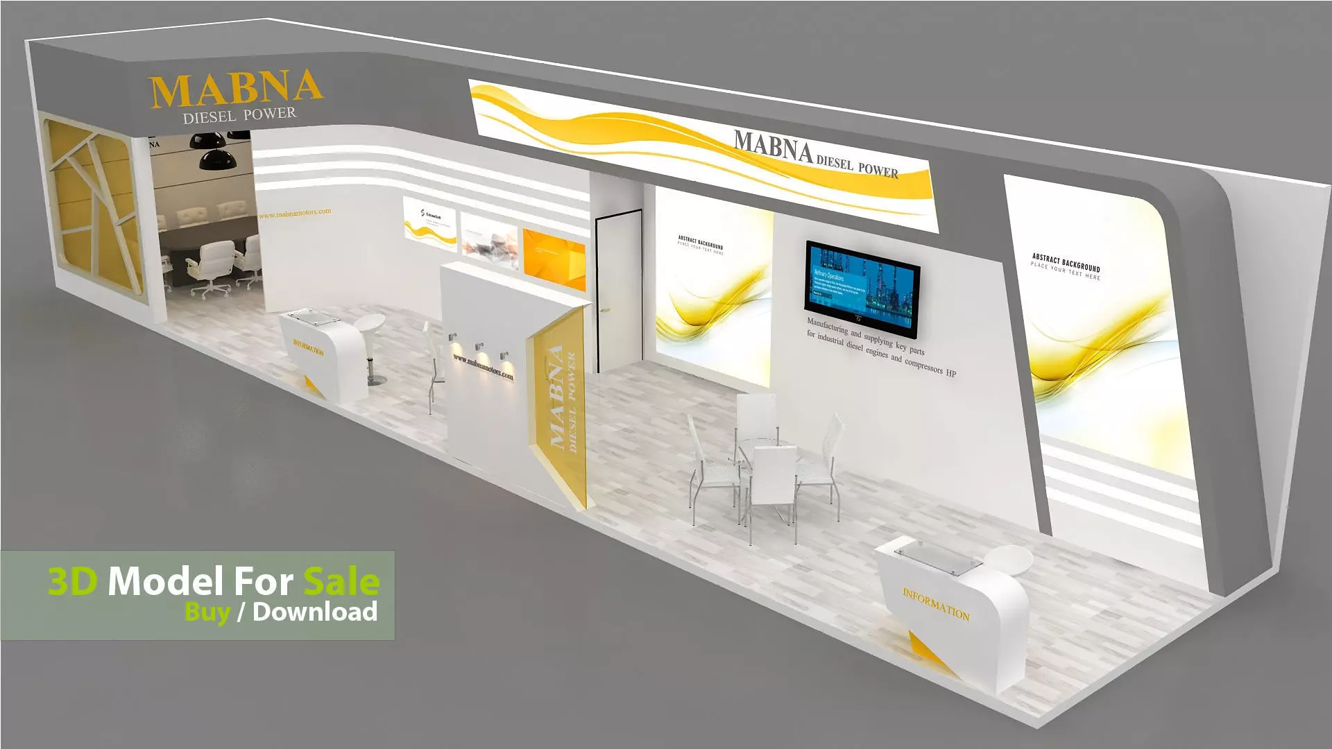 3D Exhibition Design Low-poly 3D model_0