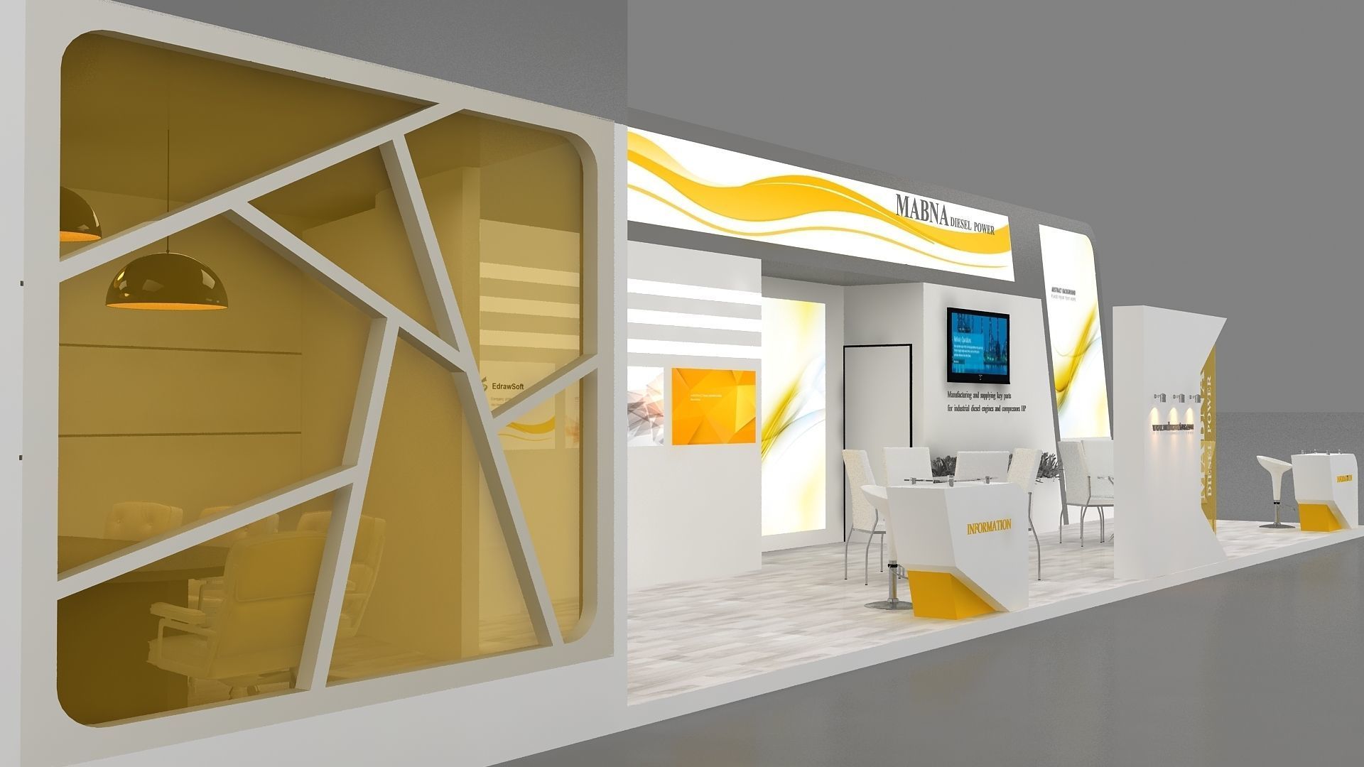 3D Exhibition Design Low-poly 3D model_5