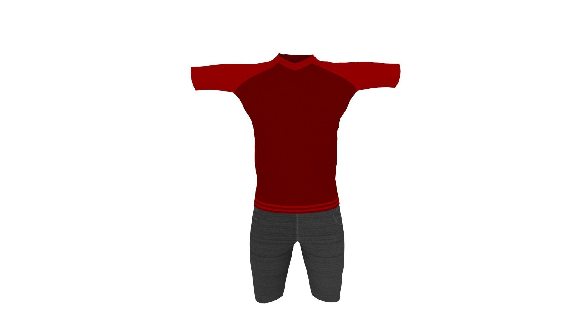 Clothing Low-poly 3D model_2
