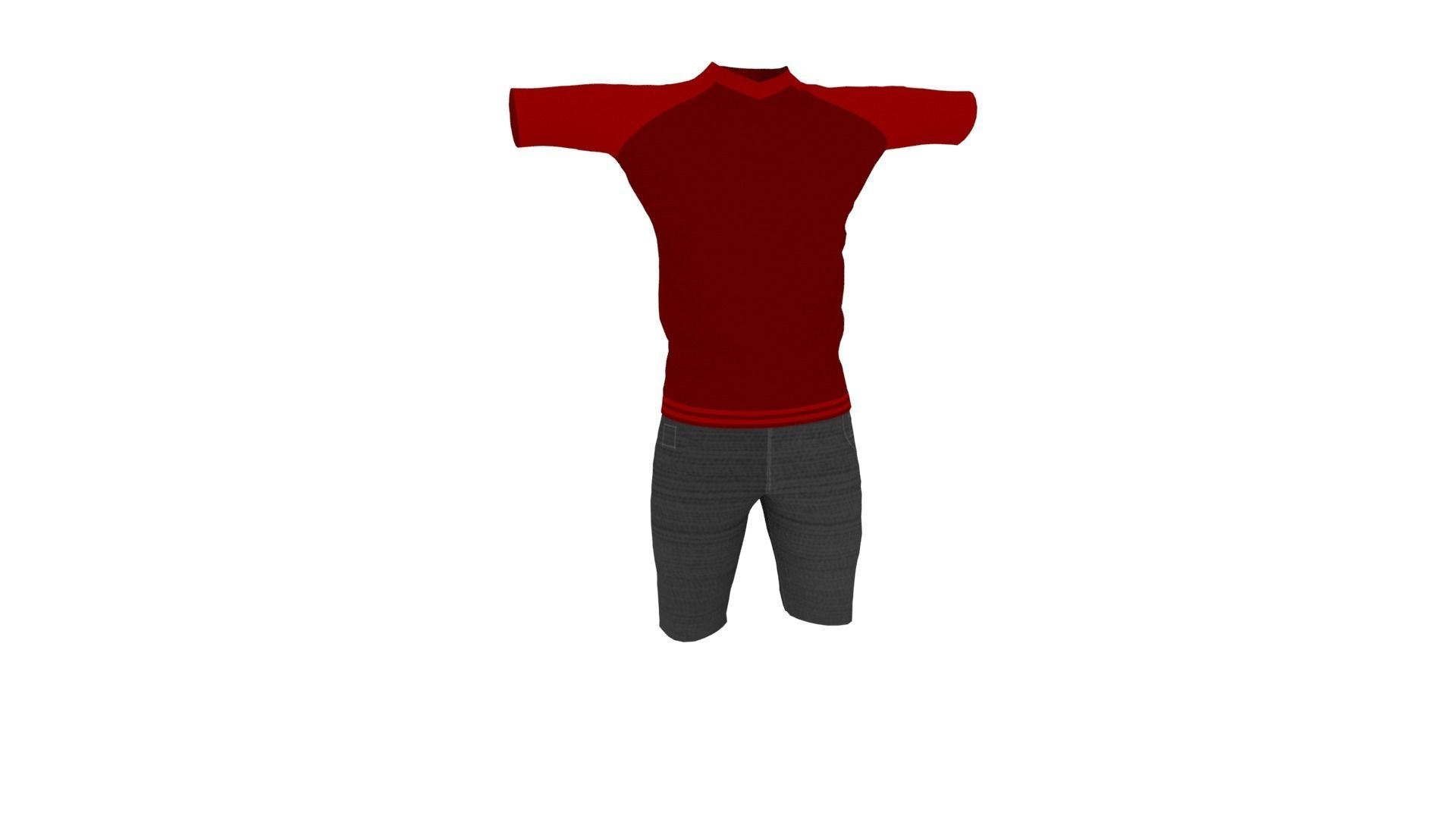 Clothing Low-poly 3D model_1