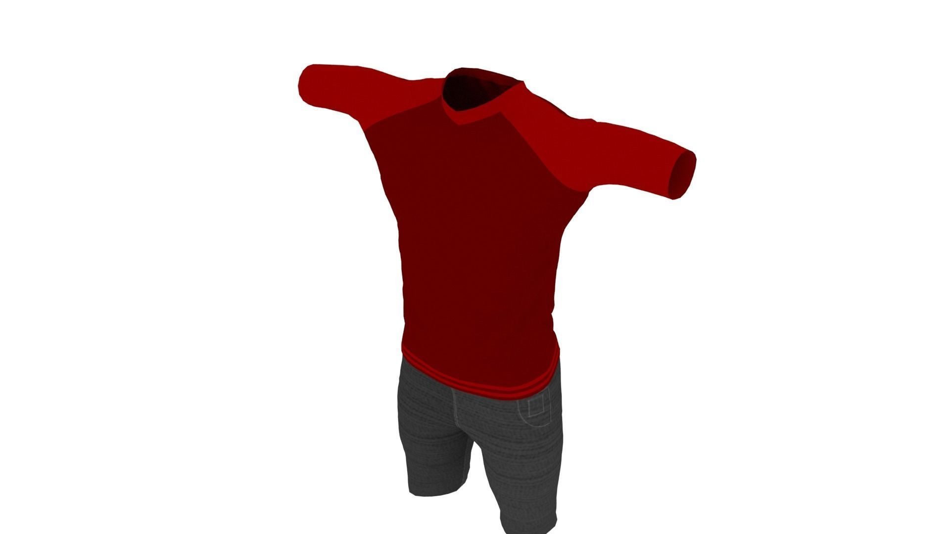 Clothing Low-poly 3D model_3