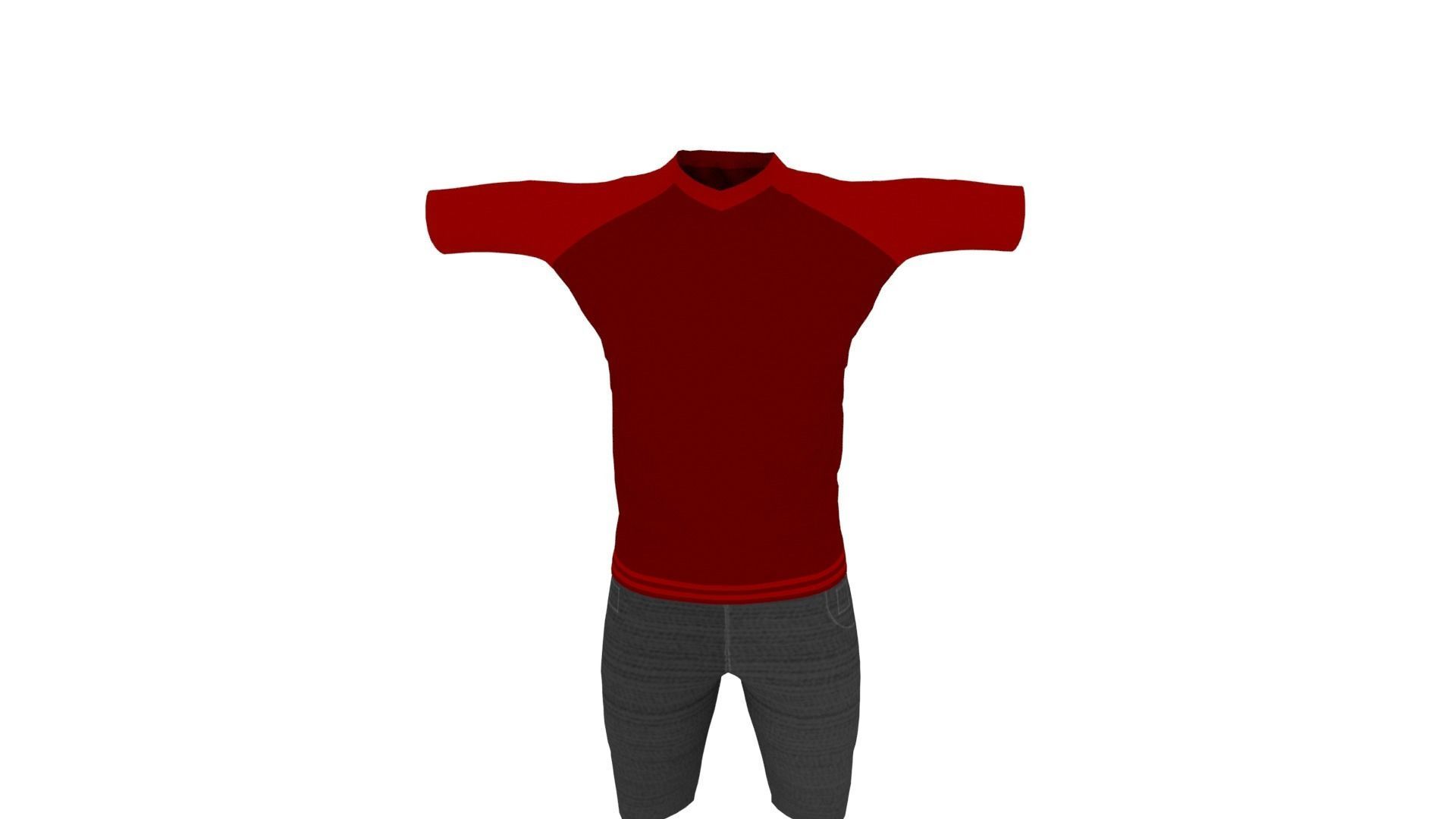 Clothing Low-poly 3D model_5