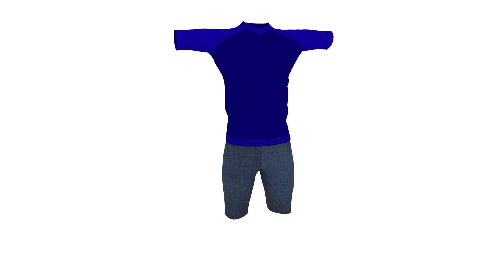 Clothing Low-poly 3D model_1