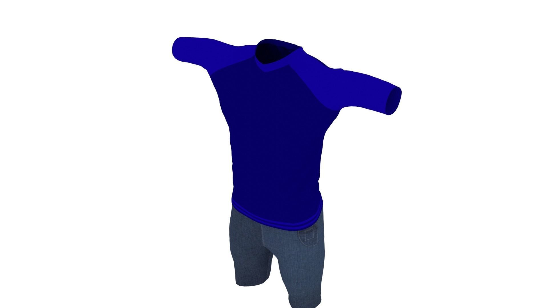 Clothing Low-poly 3D model_3