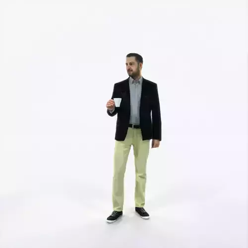 Portrait 03L Drinking Coffee Casual Man