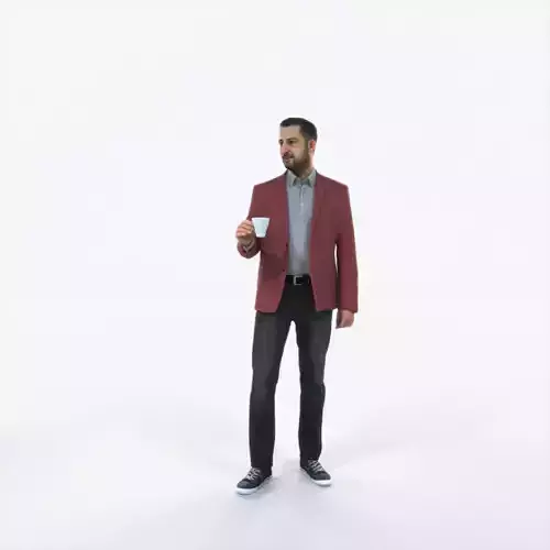 Portrait 03J Drinking Coffee Casual Man