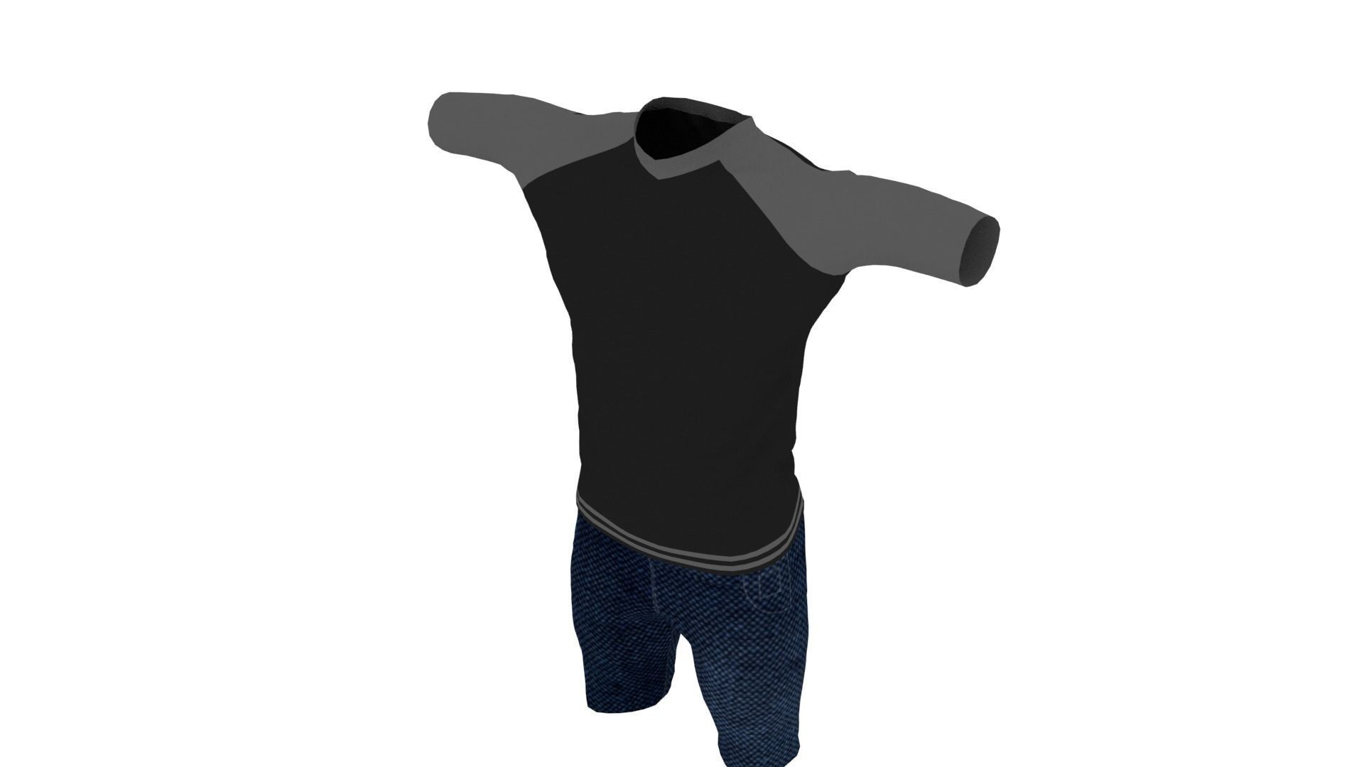 Clothing Low-poly 3D model_3