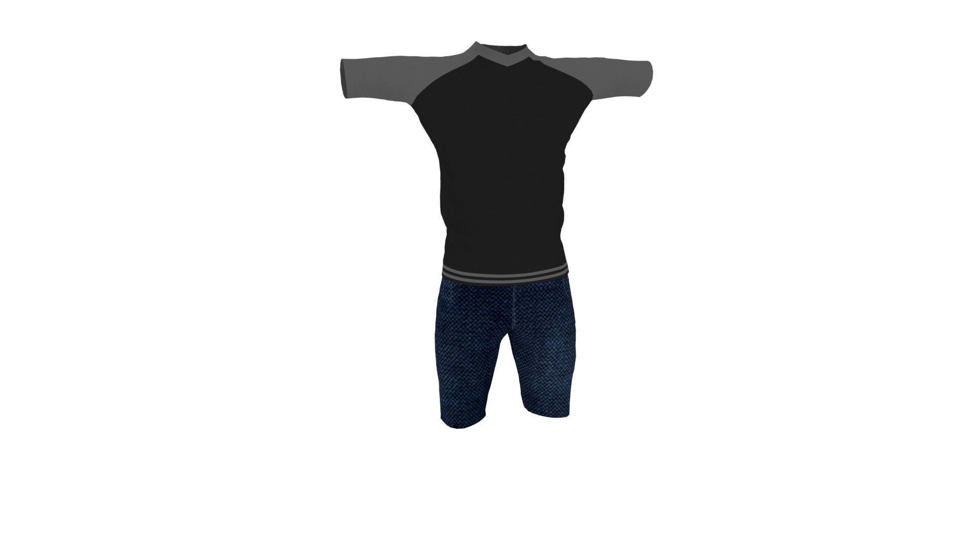 Clothing Low-poly 3D model_1