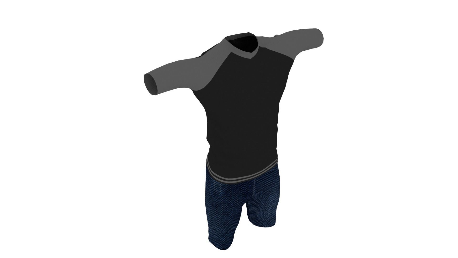 Clothing Low-poly 3D model_4