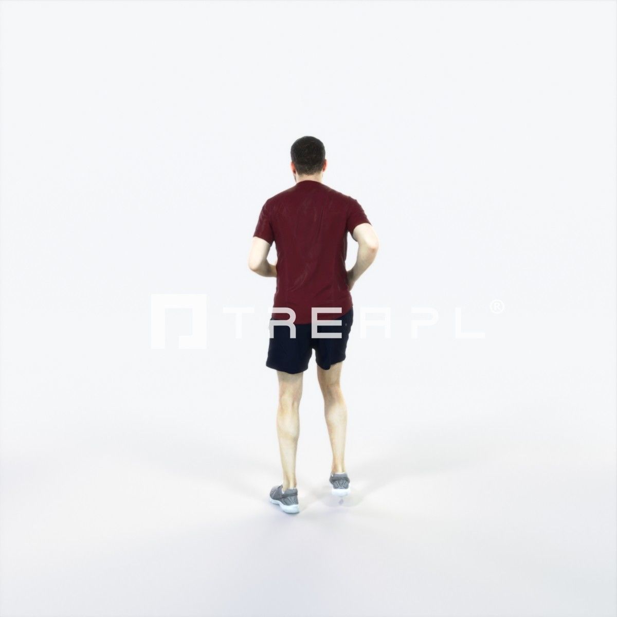 Portrait 07L Running Jogging Football Sports Man Low-poly 3D model_4