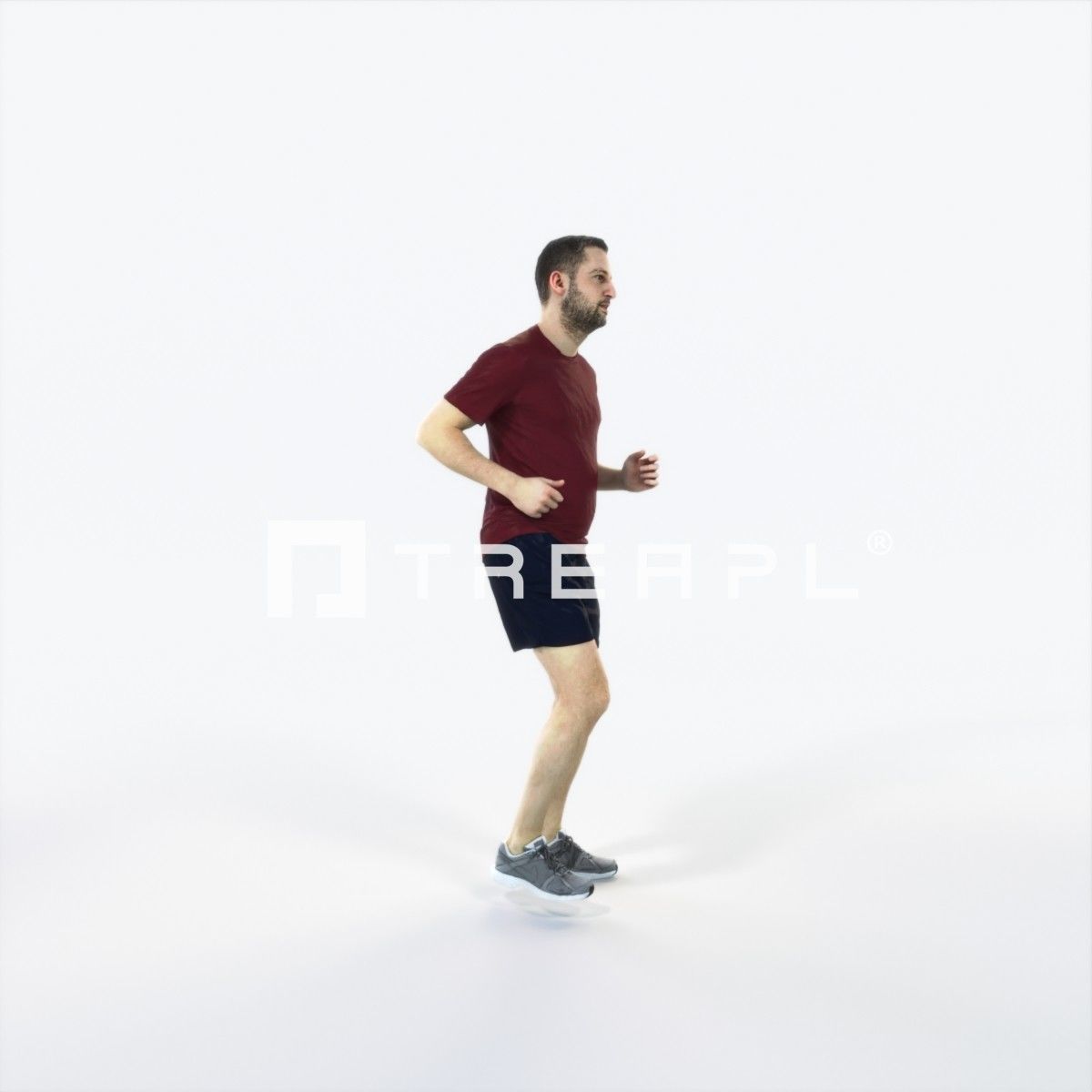 Portrait 07L Running Jogging Football Sports Man Low-poly 3D model_2