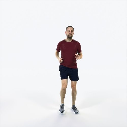 Portrait 07L Running Jogging Football Sports Man Low-poly 3D model