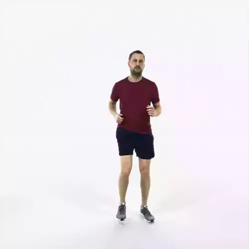 Portrait 07L Running Jogging Football Sports Man Low-poly 3D model