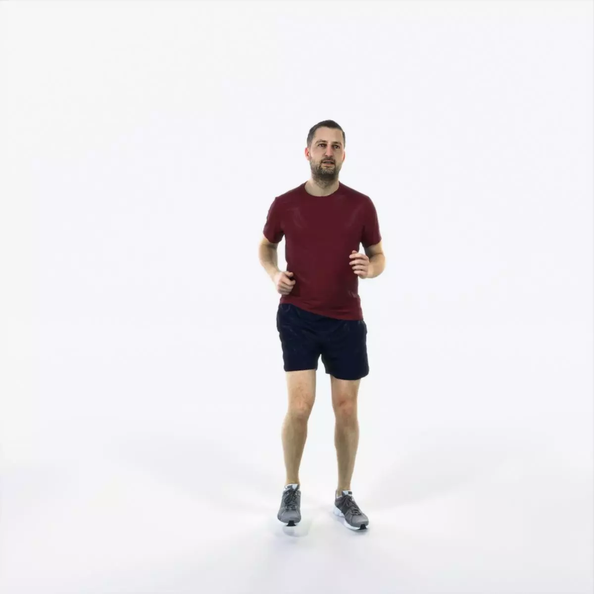 Portrait 07L Running Jogging Football Sports Man Low-poly 3D model_0