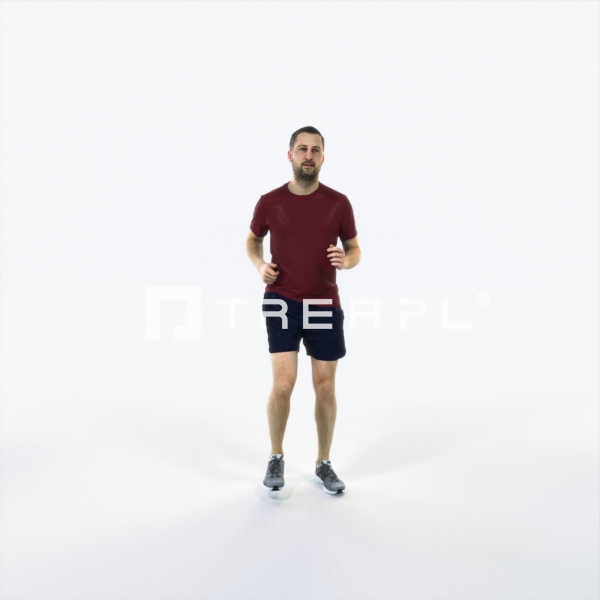 Portrait 07L Running Jogging Football Sports Man Low-poly 3D model_1