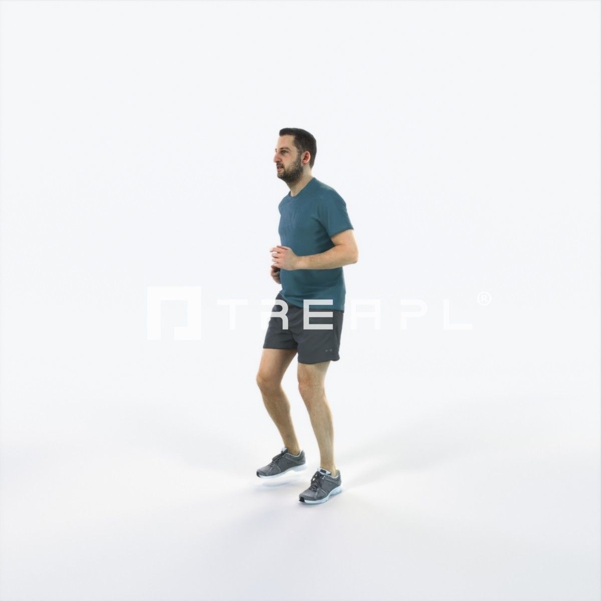 Portrait 07K Running Jogging Football Sports Man Low-poly 3D model_6