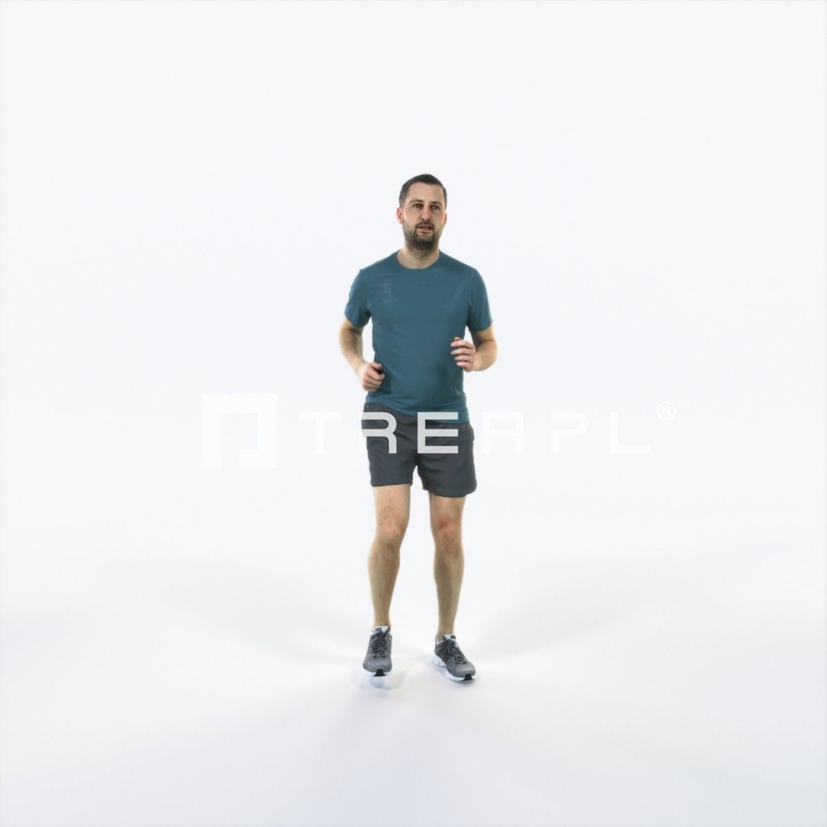 Portrait 07K Running Jogging Football Sports Man Low-poly 3D model_1