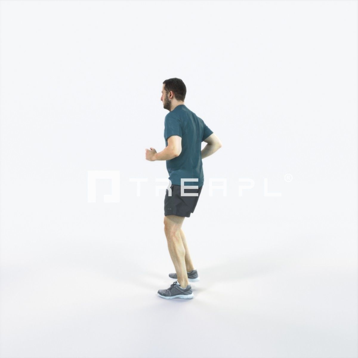 Portrait 07K Running Jogging Football Sports Man Low-poly 3D model_5