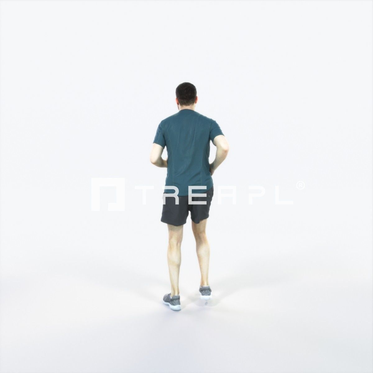 Portrait 07K Running Jogging Football Sports Man Low-poly 3D model_4