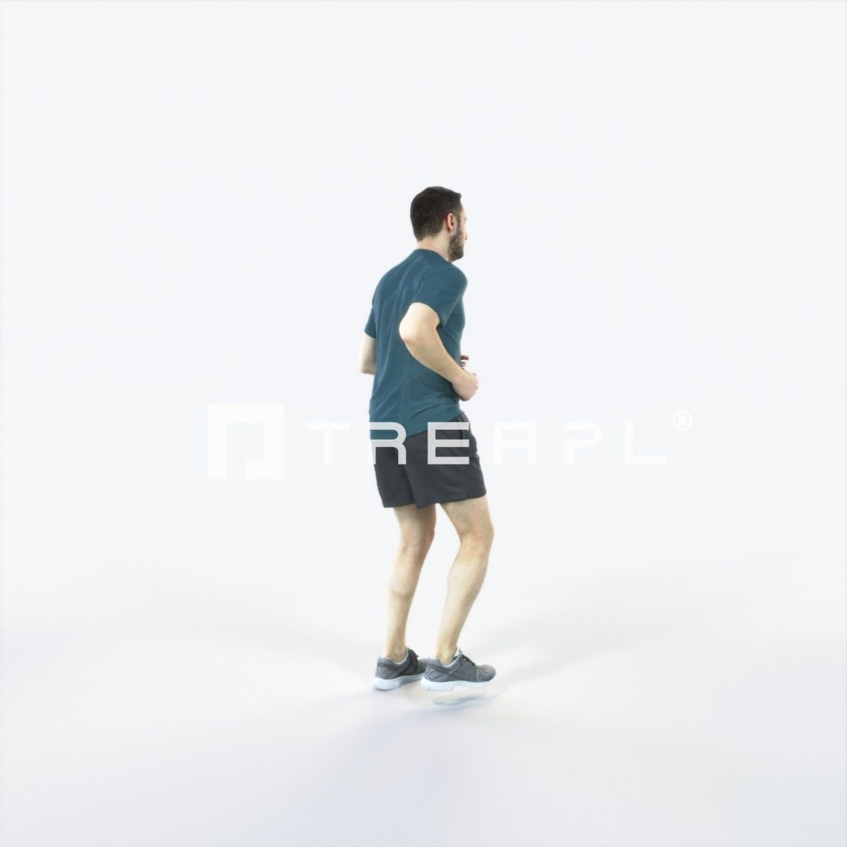 Portrait 07K Running Jogging Football Sports Man Low-poly 3D model_3