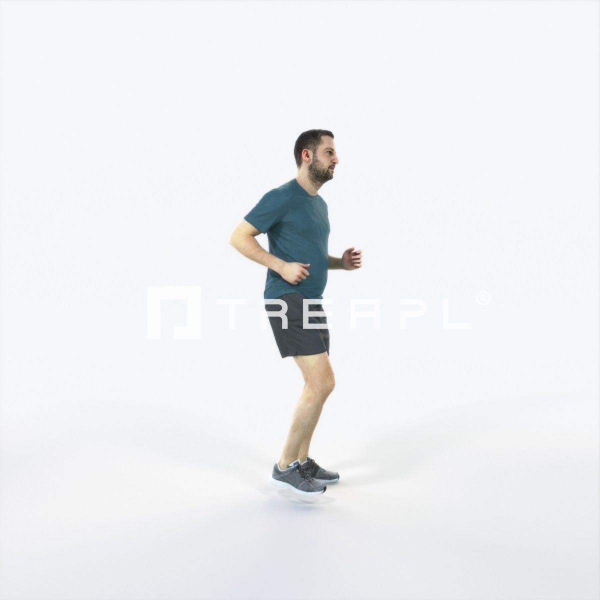 Portrait 07K Running Jogging Football Sports Man Low-poly 3D model_2